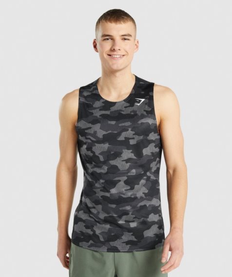 Men's Gymshark Arrival Tanks Camo | CA A08D63